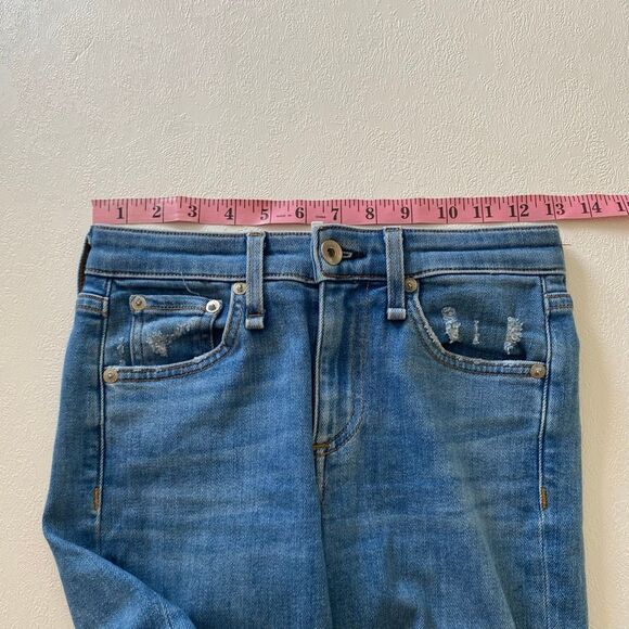 rag & bone Cate Mid Rise Ankle Skinny Jeans – Women’s 24 Palmer Blue Raw Hem - Picture 9 of 12